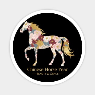 Chinese Year of the Horse Floral Zodiac Beauty & Grace Magnet